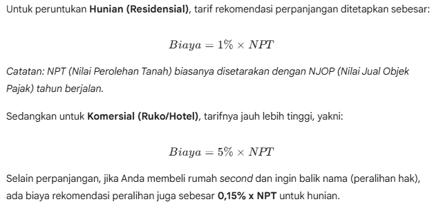 Tarif Perbanjangan HGB Ancol